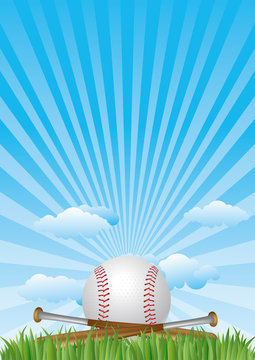 baseball with blue sky