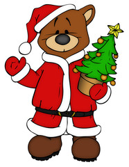 Bär, Weihnachtsmann, Weihnachtsbaum, Weihnachten