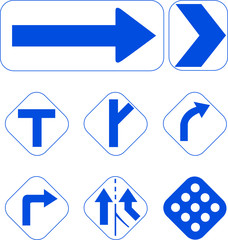 blue traffic signs