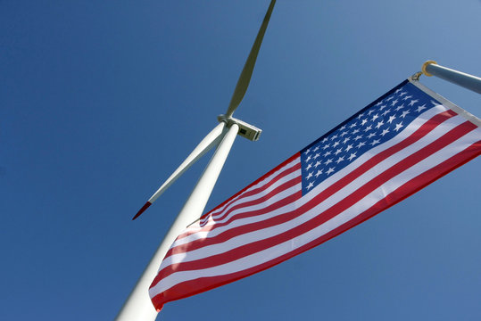 American Flag on the Wind