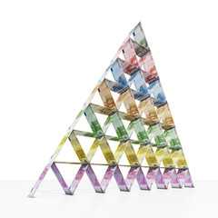 Kartenhaus aus Geldscheinen