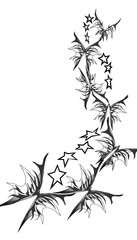 Naklejka premium geflügeltes Bandtribal mit Sternen