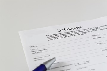 Obraz premium Unfallkarte Verkehrsunfall