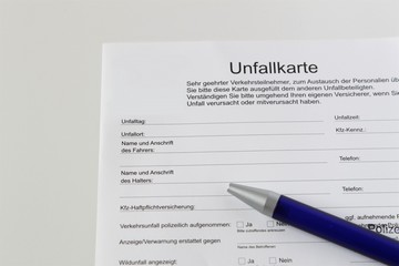 Obraz premium Unfallkarte Verkehrsunfall