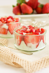 White Yogurt And Strawberries