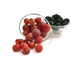 blackberries and raspberries