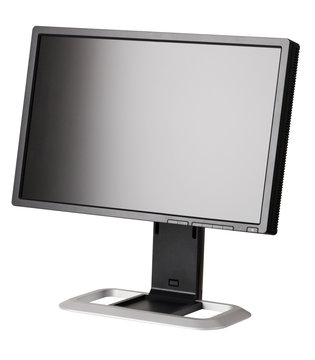 Modern Black Computer Monitor Isolated On White Background