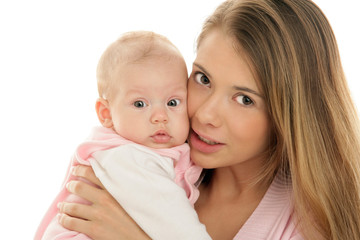 Young motehr with newborn baby