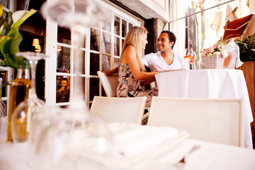 Couple in Outdoor Restaurant