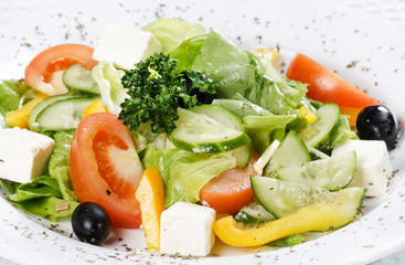 Caesar salad in a white plate