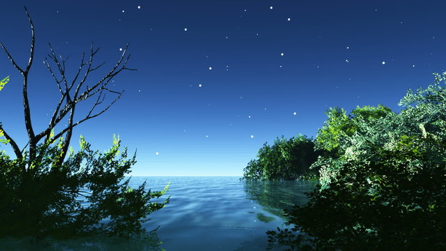 lake under  night sky