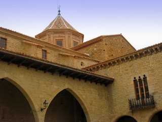 Fototapeta premium Main square Cantavieja village Teruel Spain
