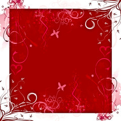 encadrement floral rouge