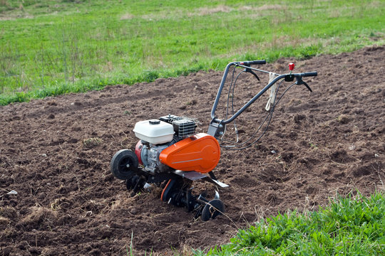 Cultivator on a field.