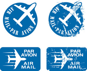 Par Avion Rubber stamp 03 - obrazy, fototapety, plakaty