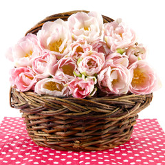 tulips in a basket