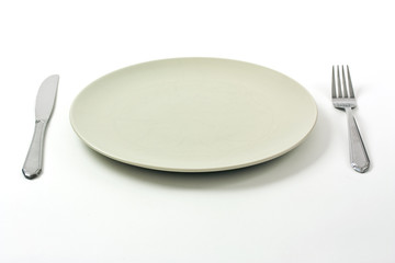 Dinner plate and silverware