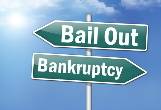 Way Signs "Bail Out - Bankruptcy"