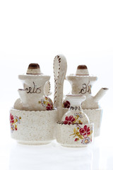 Condiment salt and pepper set.