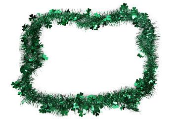 A border of green shamrocks for St Patrick's Day