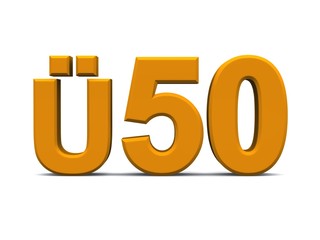 Ü50 - 3D Text - Orange/Gold - freigestellt