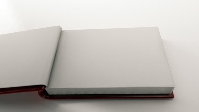 Modern blank book with flipping pages