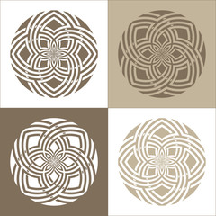 Four variations of a vector design.