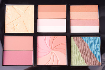 eye shadow, powder and  rouge