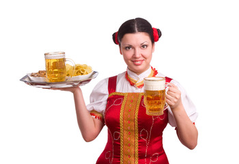German/Bavarian woman with beer