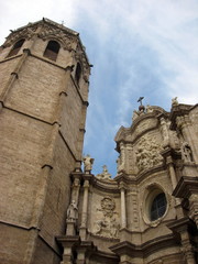 Fototapeta premium Miguelete belfry and Cathedral Valencia city Spain