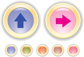 Vector collection buttons with arrow icon