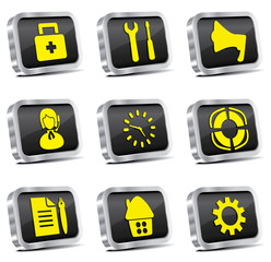 metal web icon set (vector, CMYK)