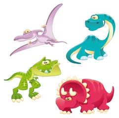 Fotobehang Dinosaurs Family. Funny cartoon and vector characters © ddraw