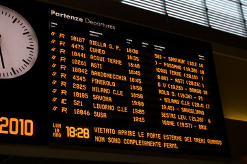 Fototapeta premium Rail station timetables