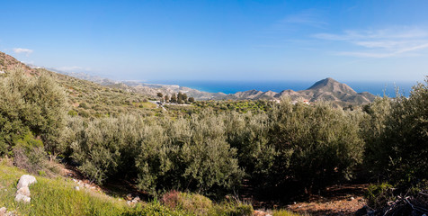 Fototapeta na wymiar Panoramic view on the road to Ierapetra