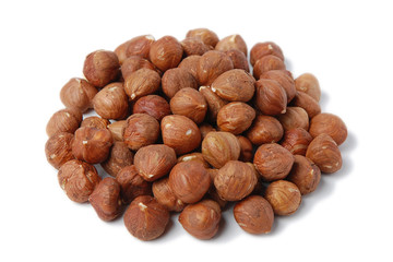 Pile of hazelnuts