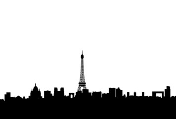 paris skyline silhouette blank - obrazy, fototapety, plakaty