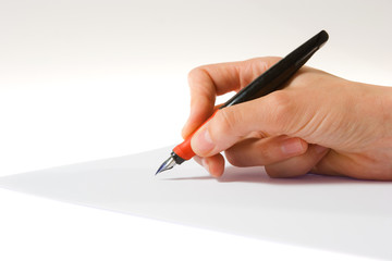 Unterschrift Hand mit Füller beim unterschreiben