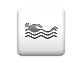 Boton cuadrado blanco simbolo nadador