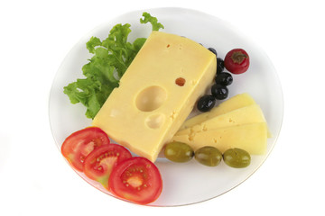 delicatessen cheese served on dish