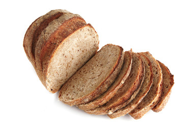 bread slices on white