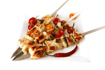 grilled chicken shish kebab