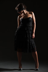 lovely woman in black dress