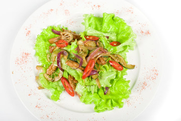 Salad of pork, courgette, lime