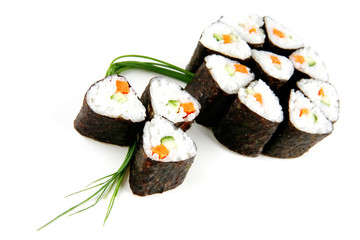 suhsi rolls on white