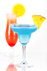 Two tropical cocktails