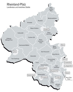 Rheinland-Pfalz, Landkreise und kreisfreie St&auml;dte