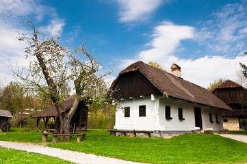 Fototapeta na wymiar Wiejski Dom w okolicy chorwackiego - Kumrovec.