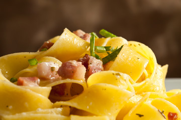 Tagliatelle con Pancetta