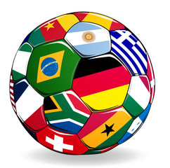 Naklejka premium Fussball Ball Sport Flaggen